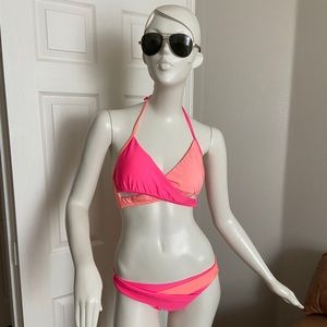NWT YMI pink and orange bikini SZ L